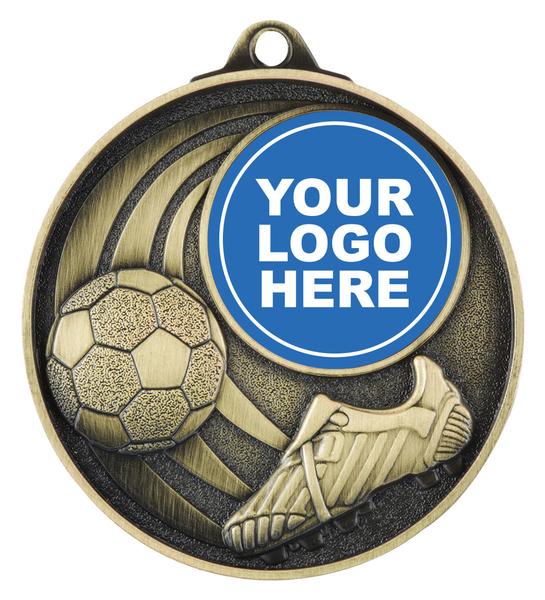Swoosh Soccer Football Medal Gold