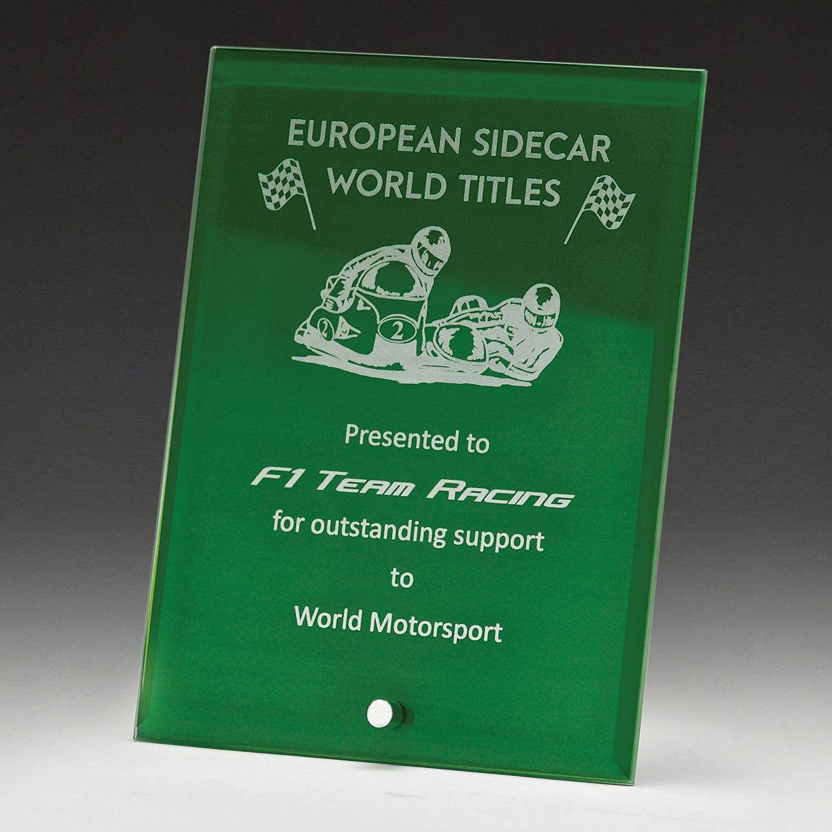 Craft Glass Plaque Green
