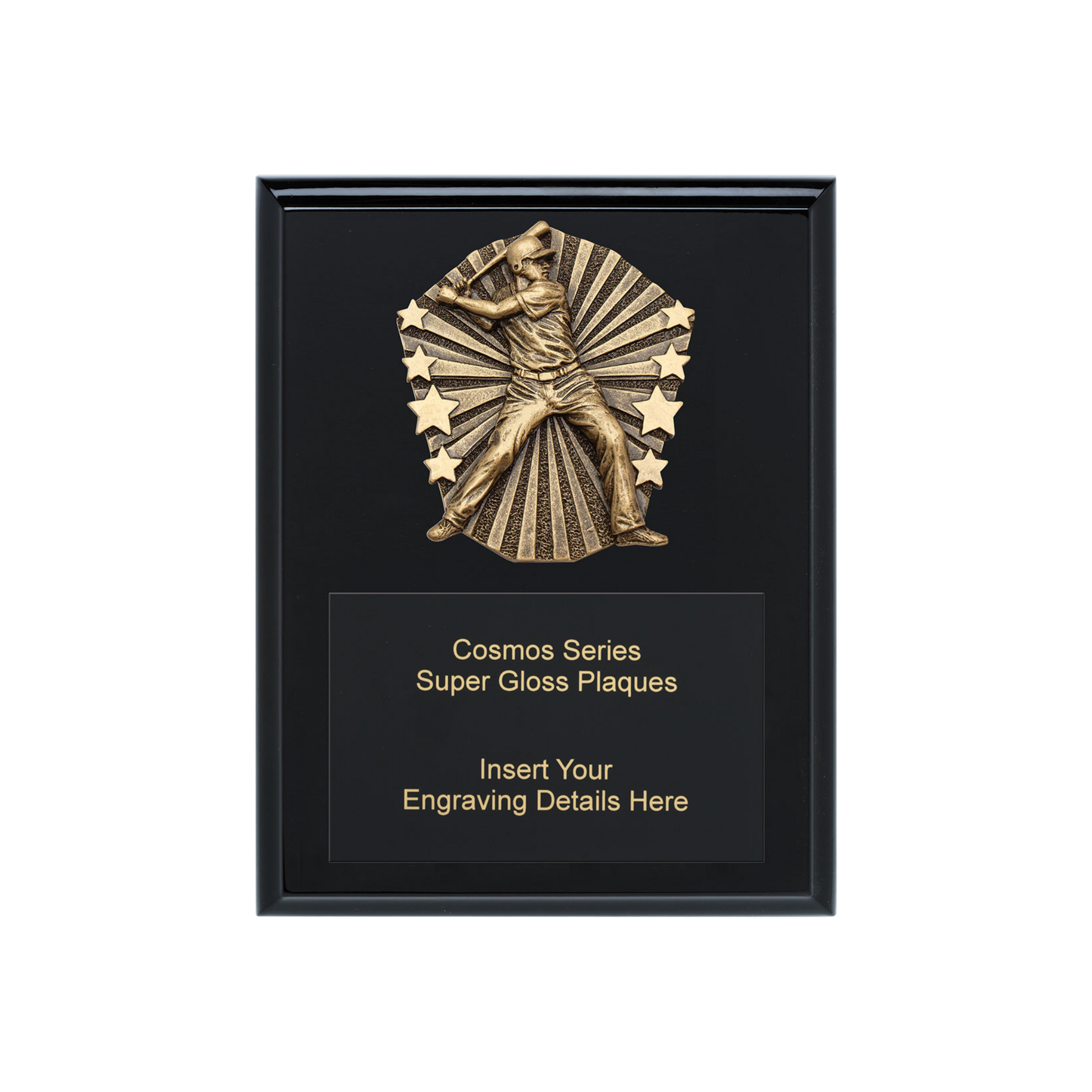 Cosmos Male Baseball Black Super Plaque