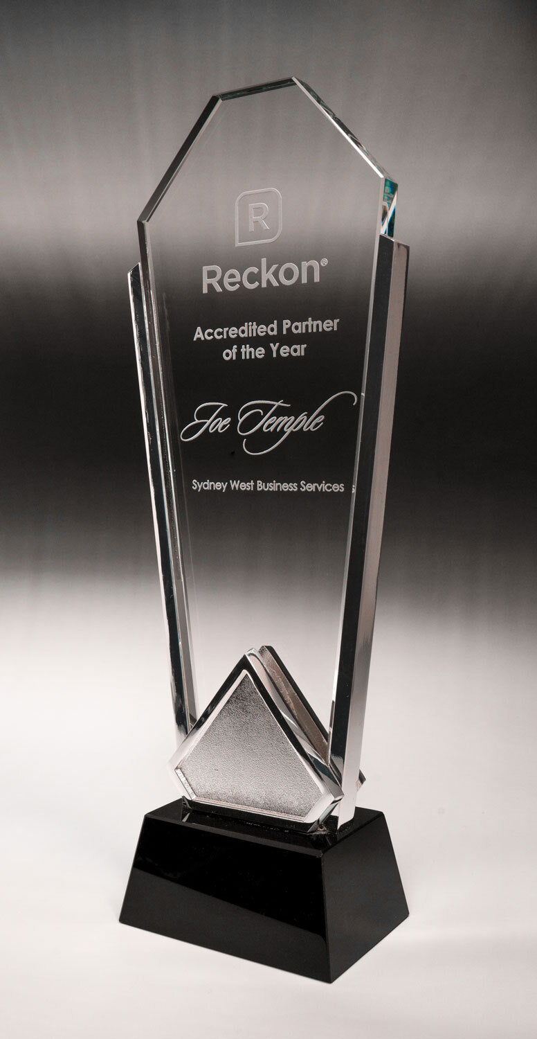 Modern Fusion Silver Arch Glass Award