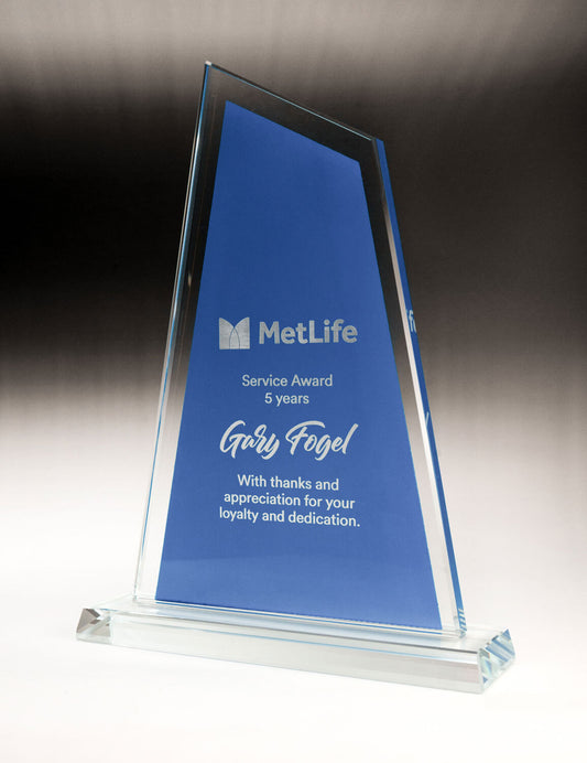 Celestial Peak Blue Glass Award + Free Gift Box