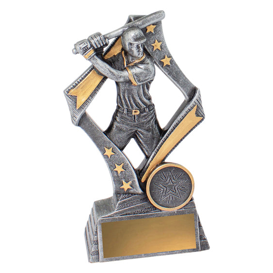 Flag Player Male Baseball Trophy