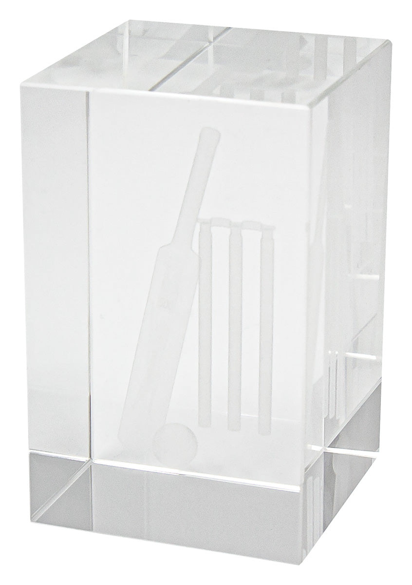 Cricket Hologram Crystal Block Award