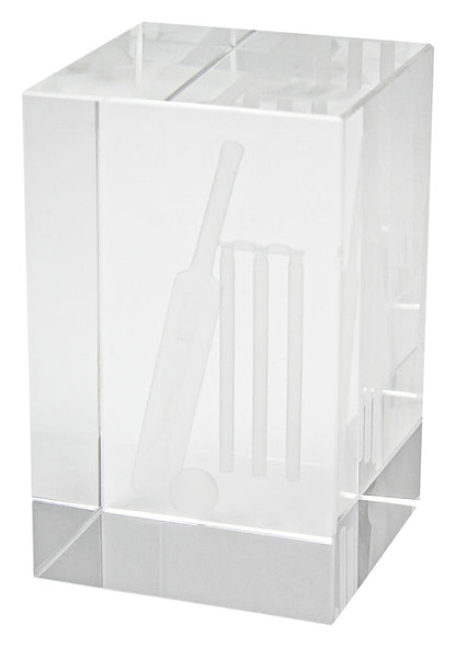 Cricket Hologram Crystal Block Award