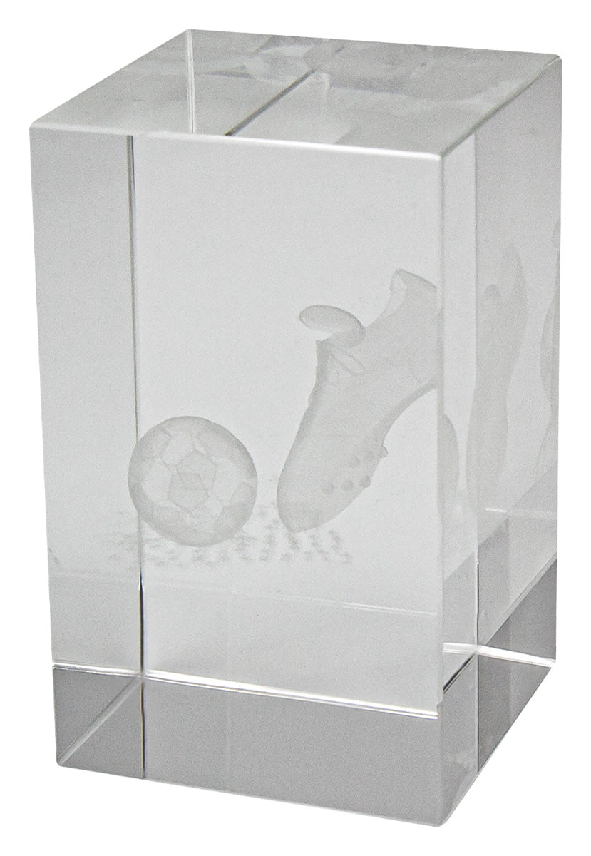 Soccer Hologram Crystal Block Award