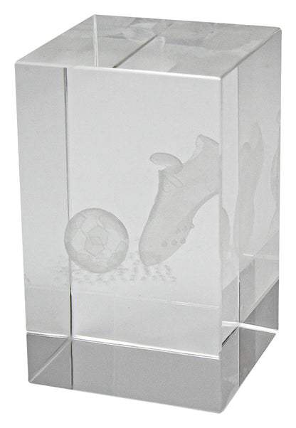 Soccer Hologram Crystal Block Award