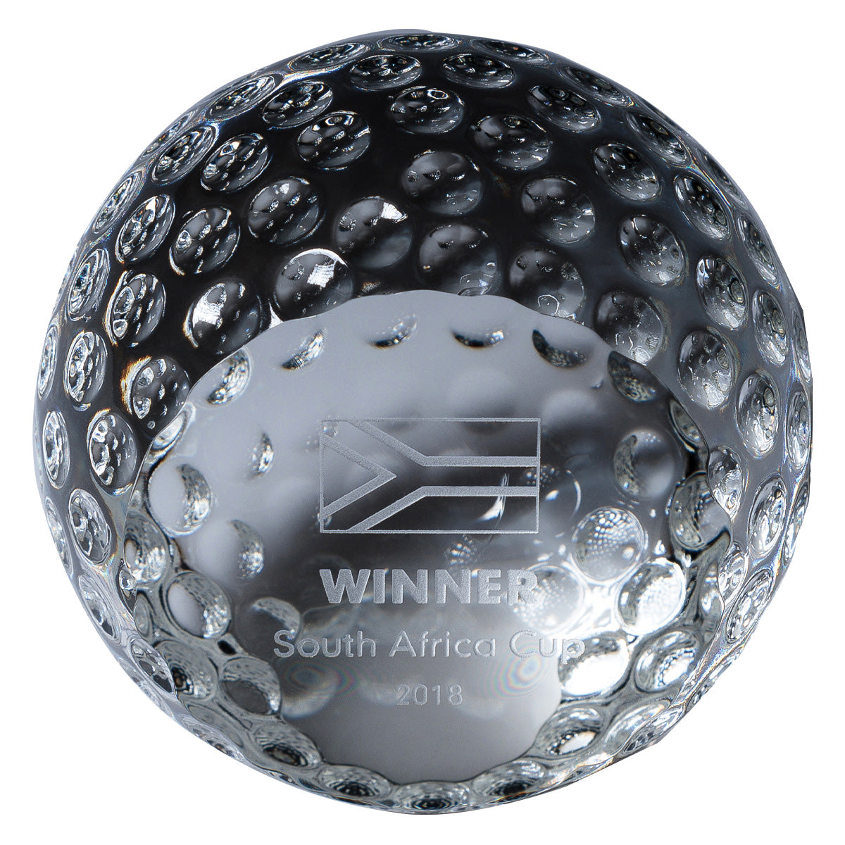 Golf Crystal Paperweight Ball Trophy