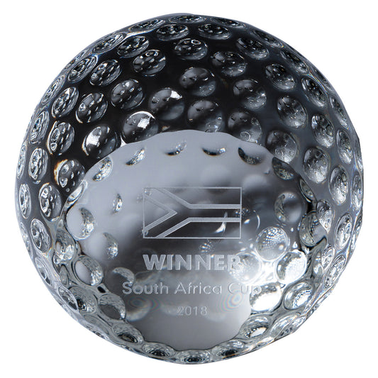 Golf Crystal Paperweight Ball Trophy