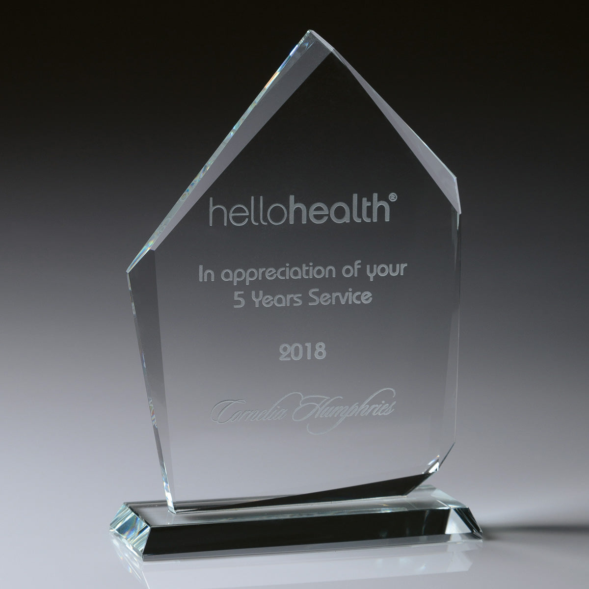 Memorial Peak Glass Award + Free Gift Box