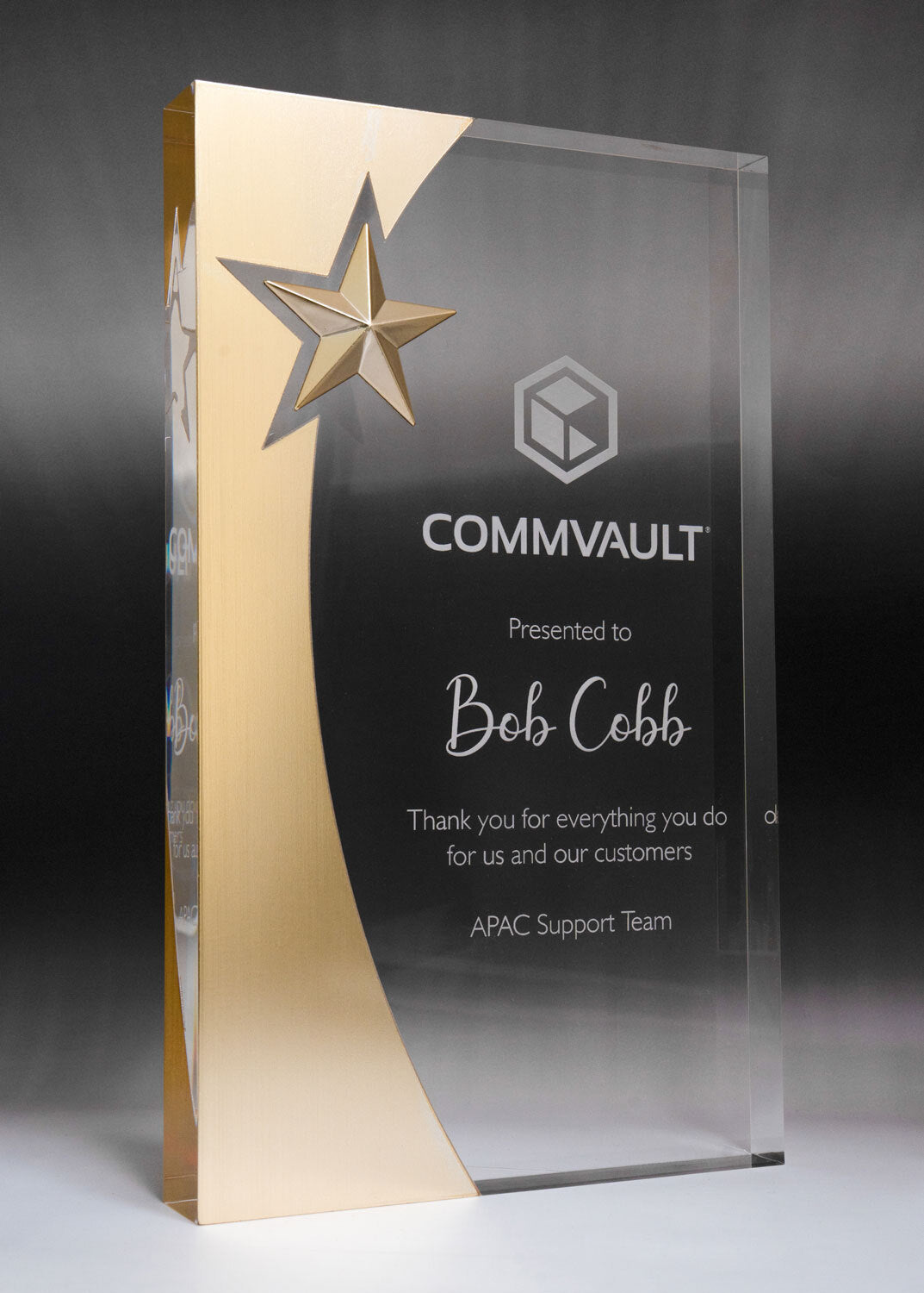 Golden Glow Acrylic Rectangle Award