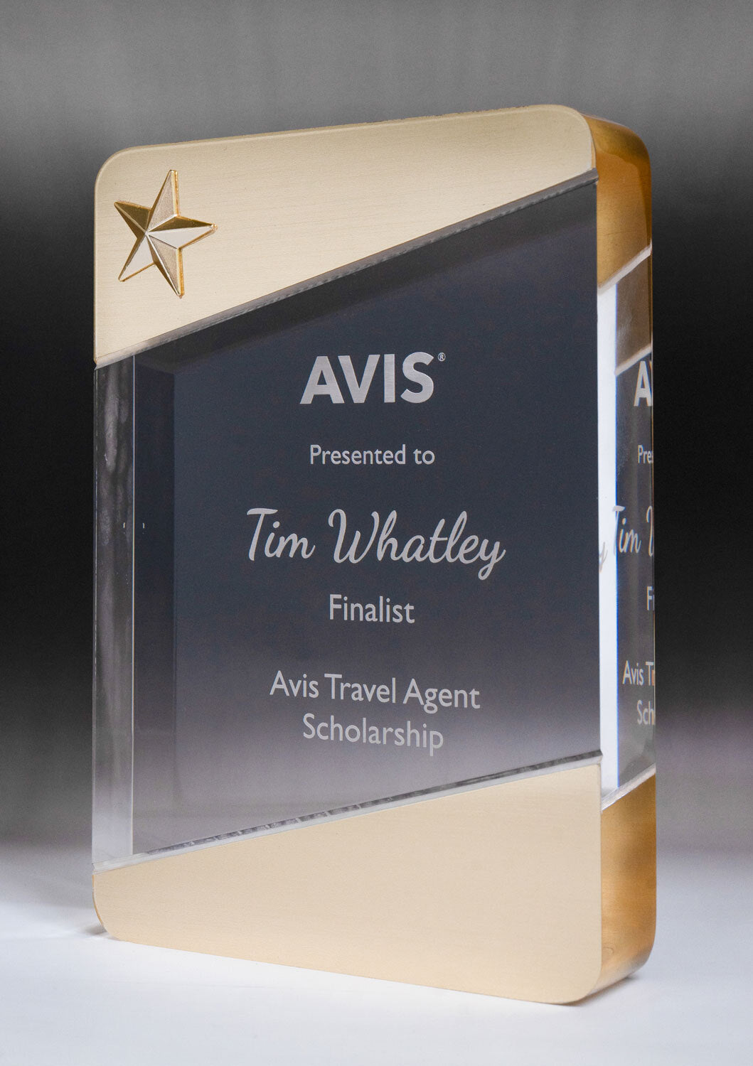 Golden Glow Acrylic Rounded Rectangle Award