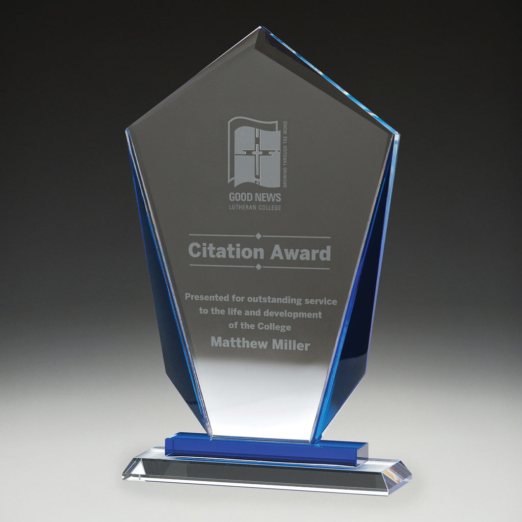 Blue Keystone Glass Award + Free Gift Box