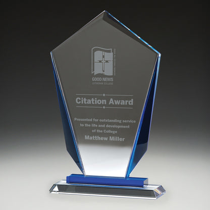Blue Keystone Glass Award + Free Gift Box