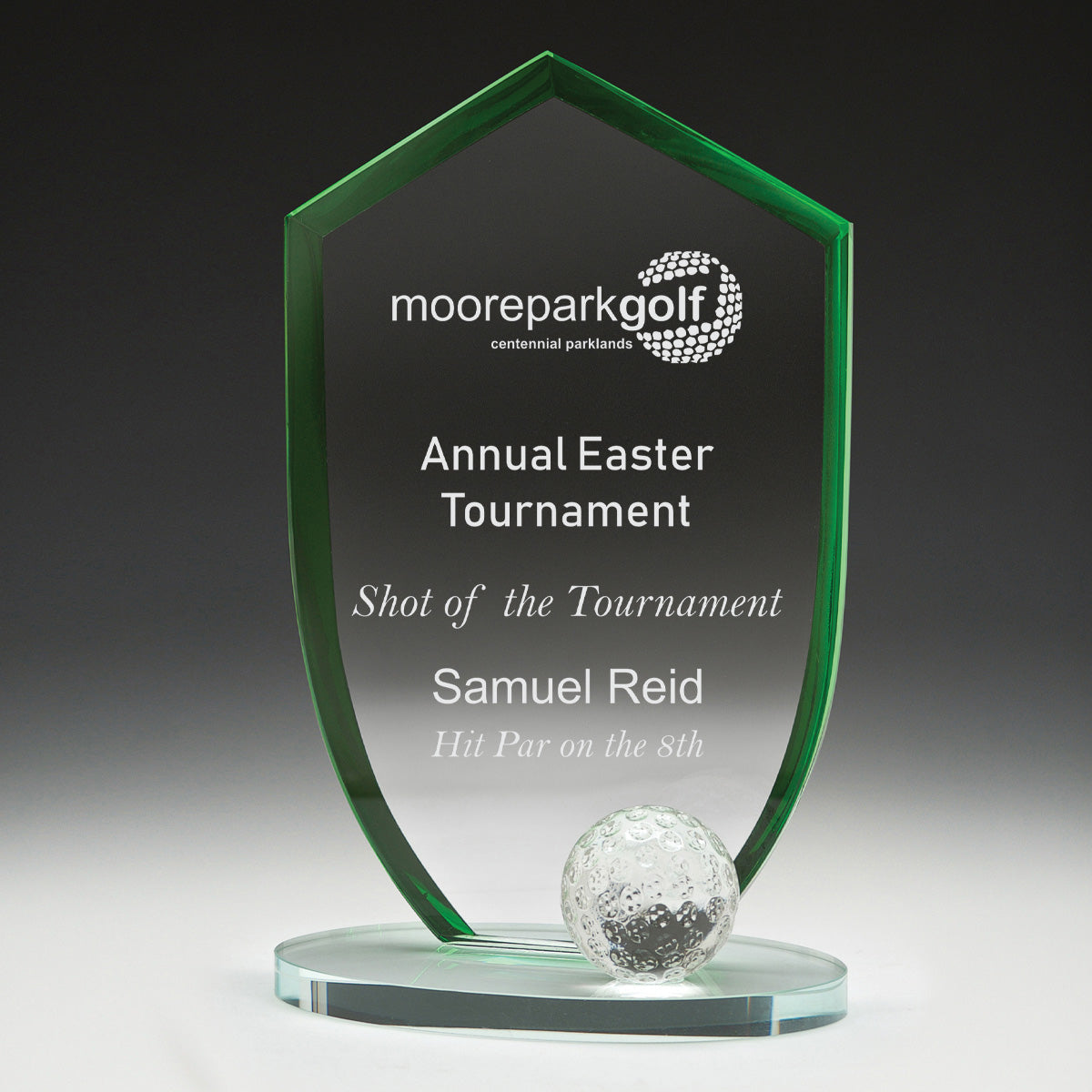 Golf Club Champion Glass Award