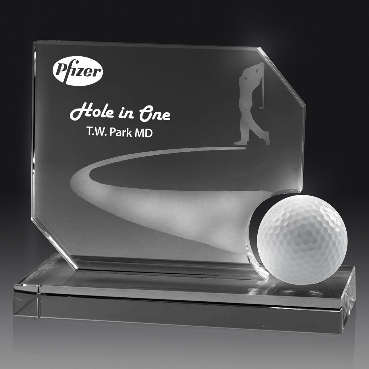 Golf Ball Pedestal Glass Award