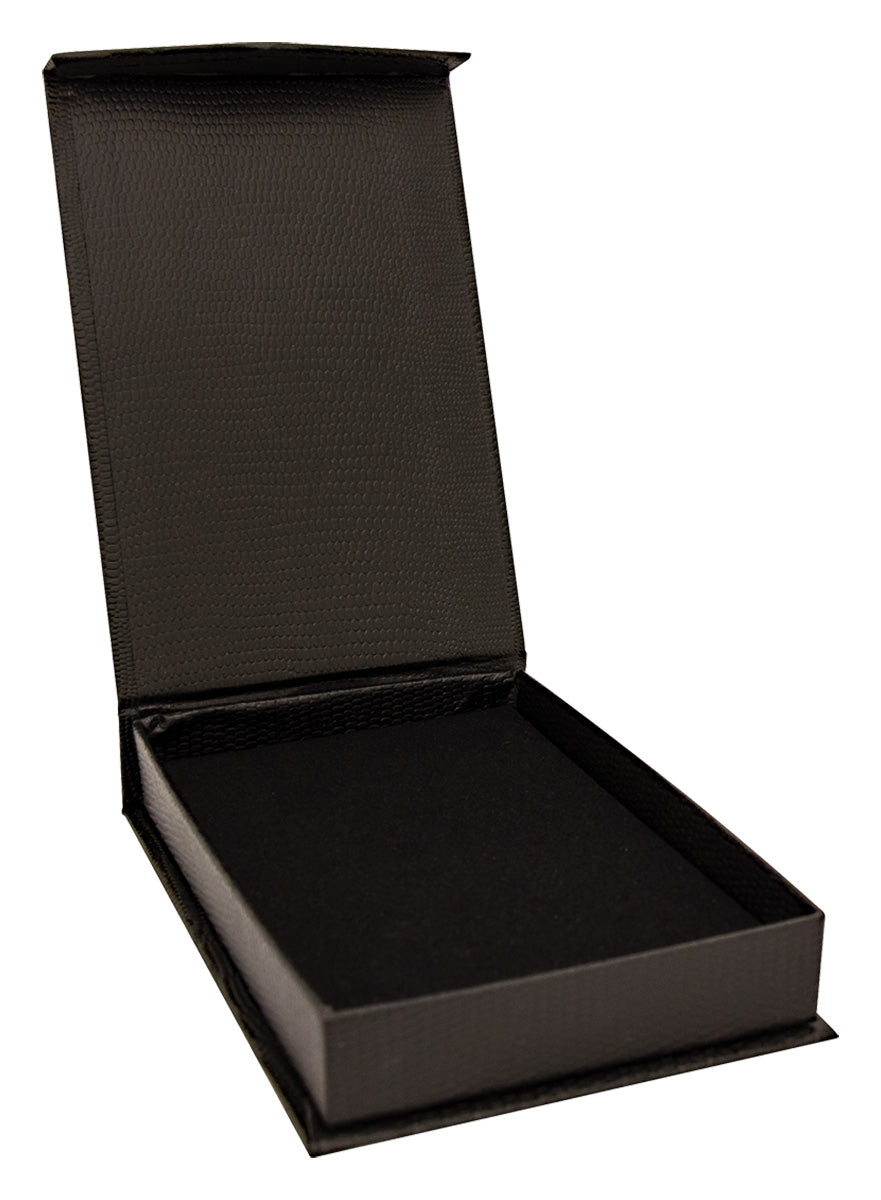 Black-Leather Texture Flip Medal Gift Box