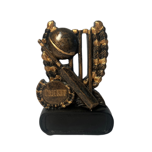 Cricket Black Gold Wreath Trophy