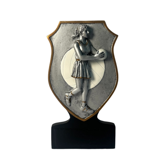 Netball Silver Shield Plaque Trophy
