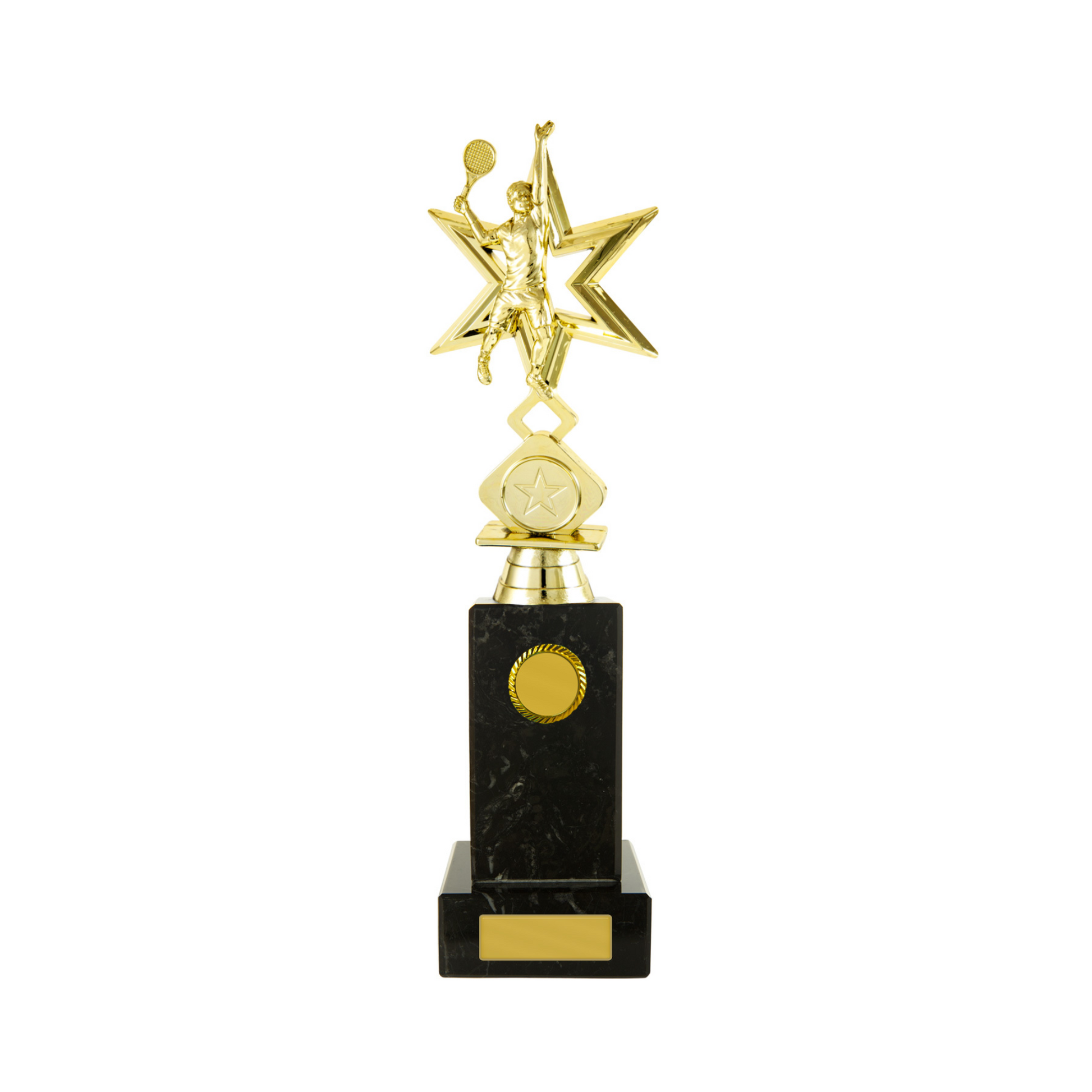 Tennis Marble Column Gold Trophy