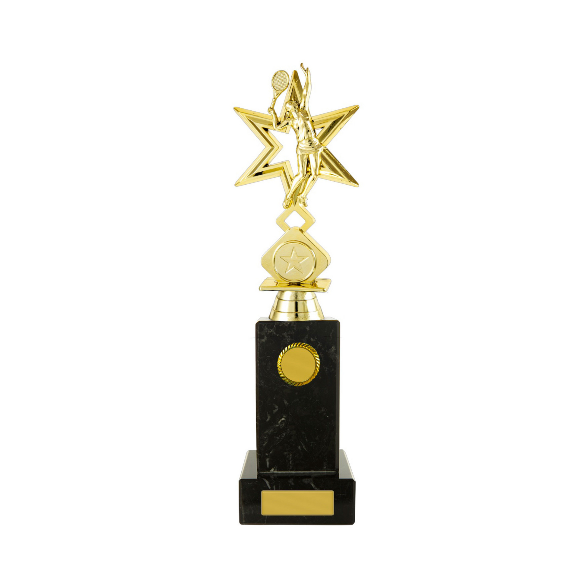 Tennis Marble Column Gold Trophy