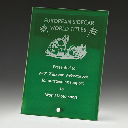 Craft Glass Plaque Green