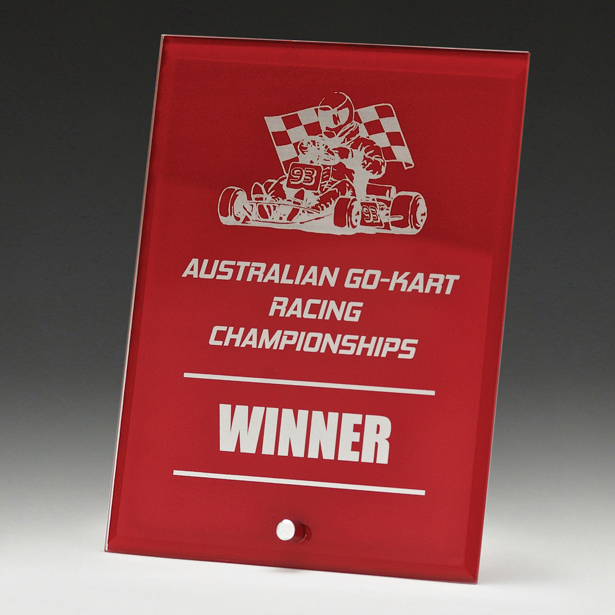 Craft Glass Plaque Red