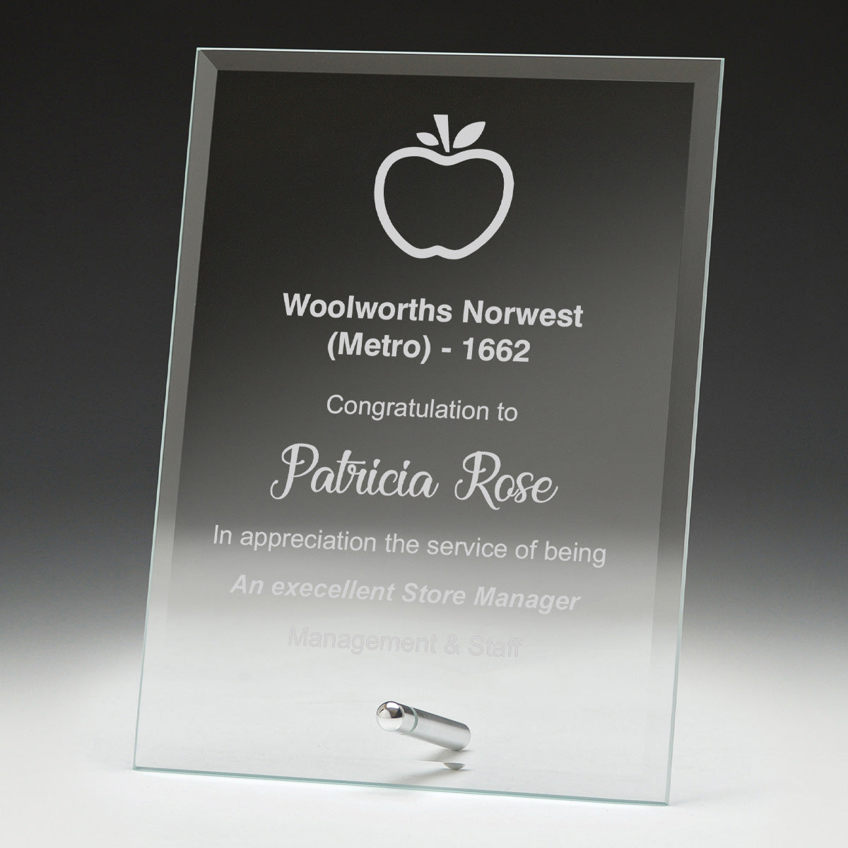 Glass Budget Plaque