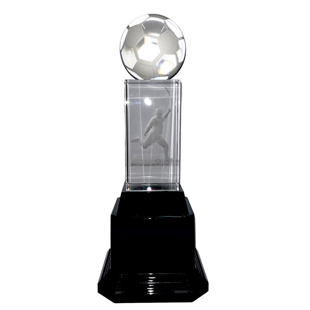 Ultimate Champion Soccer Hologram Crystal Trophy