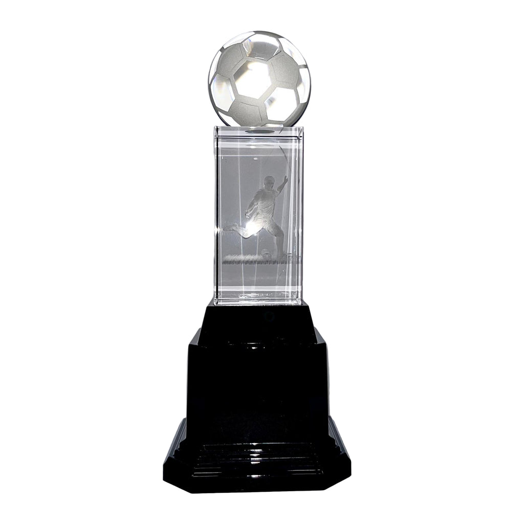 Ultimate Champion Soccer Hologram Crystal Trophy