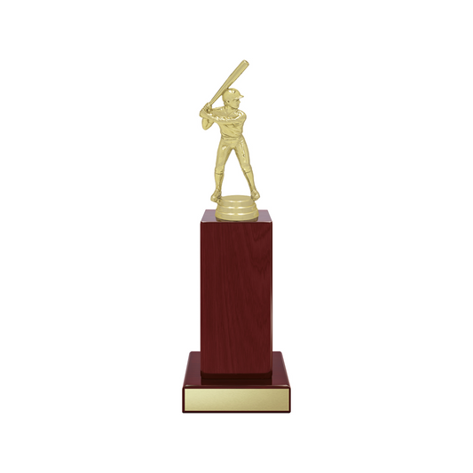 Vintage Red Column Baseball Trophy