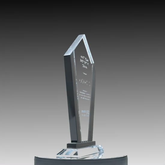 Black Dualliss Glass Chevron Award