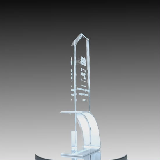 Modern Fusion Silver Blade Glass Award