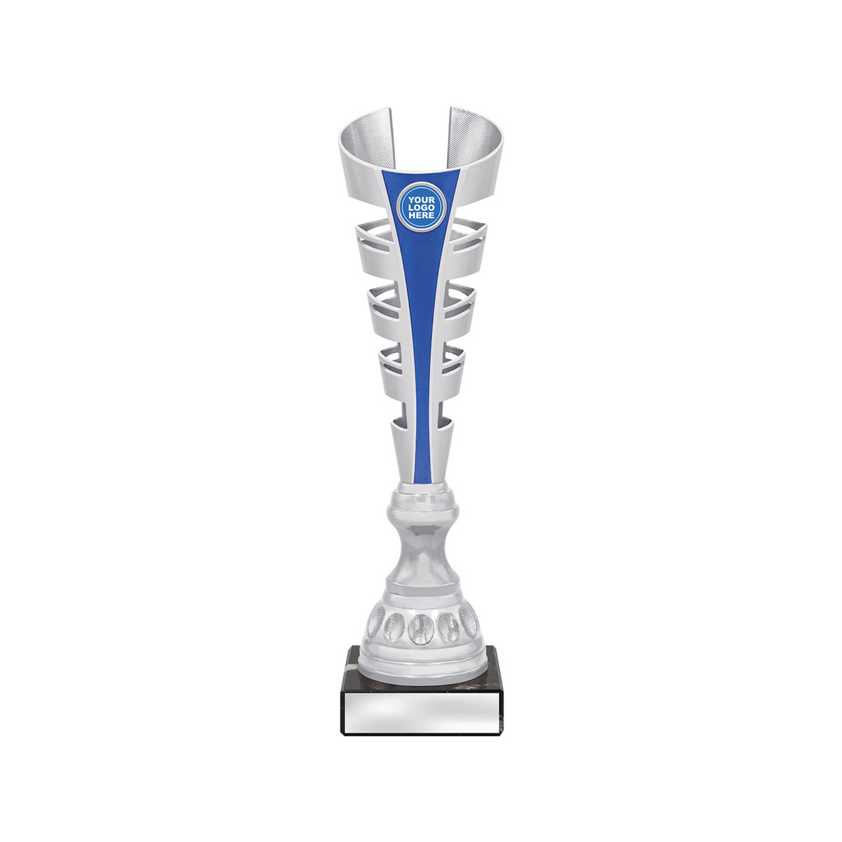 Gauntlet Trophy Blue Silver Cup